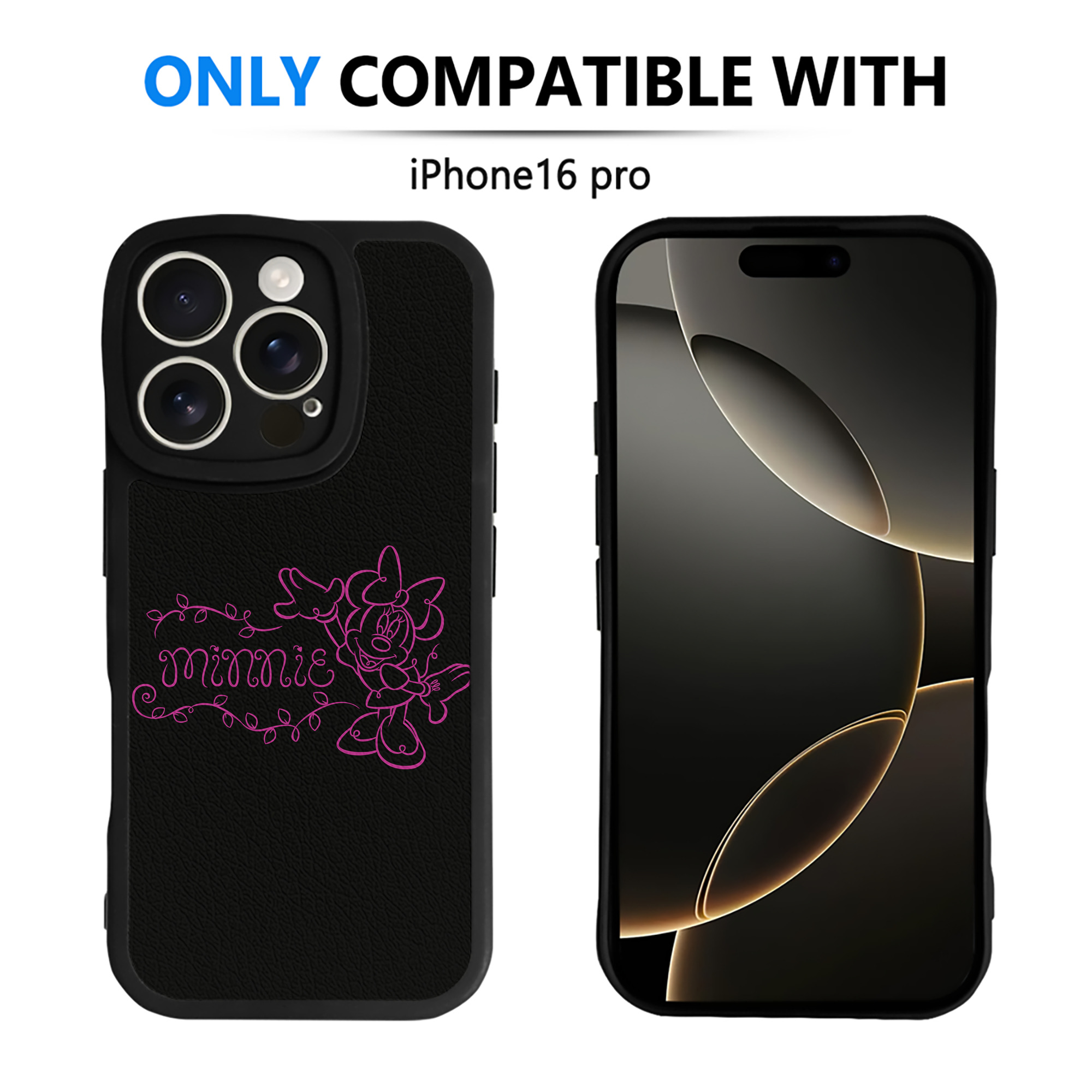 （画像用） ミッキーマウス Mickey Mouse 【iPhone 16シリーズ対応】シリコンスマホケース（レザー調） 材質：シリコン